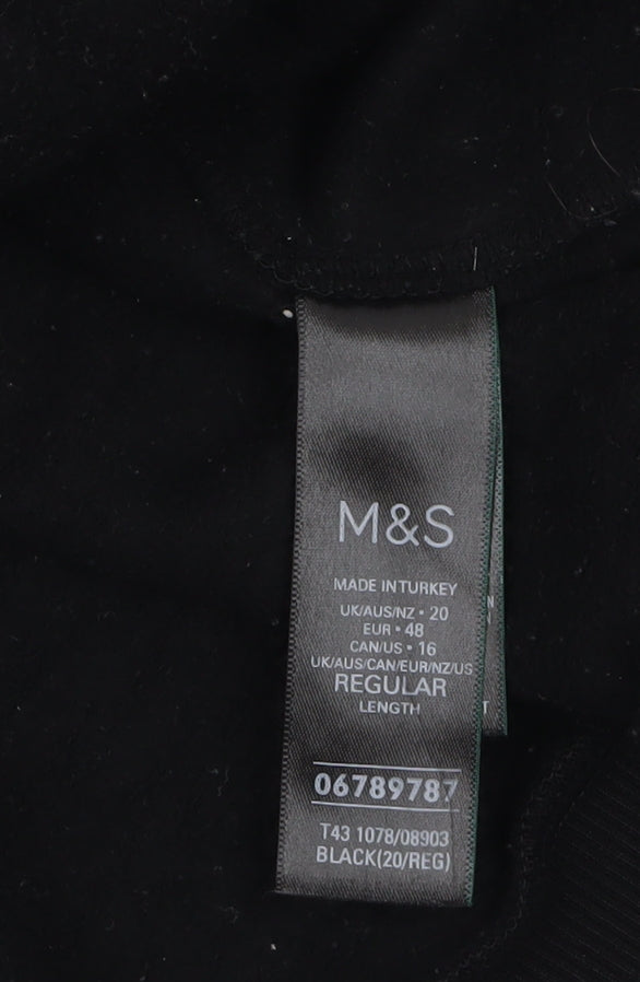 Womens UK Size 20 Marks and Spencer Black Pullover Sweatshirt