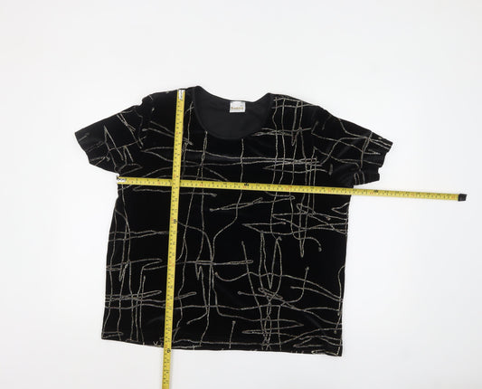 Womens UK Size L Roman Originals Black Basic T-Shirt