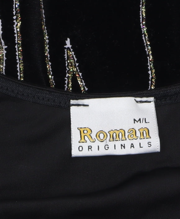 Womens UK Size L Roman Originals Black Basic T-Shirt