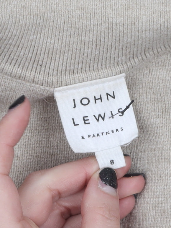 Womens UK Size 8 John Lewis Beige Pullover Jumper