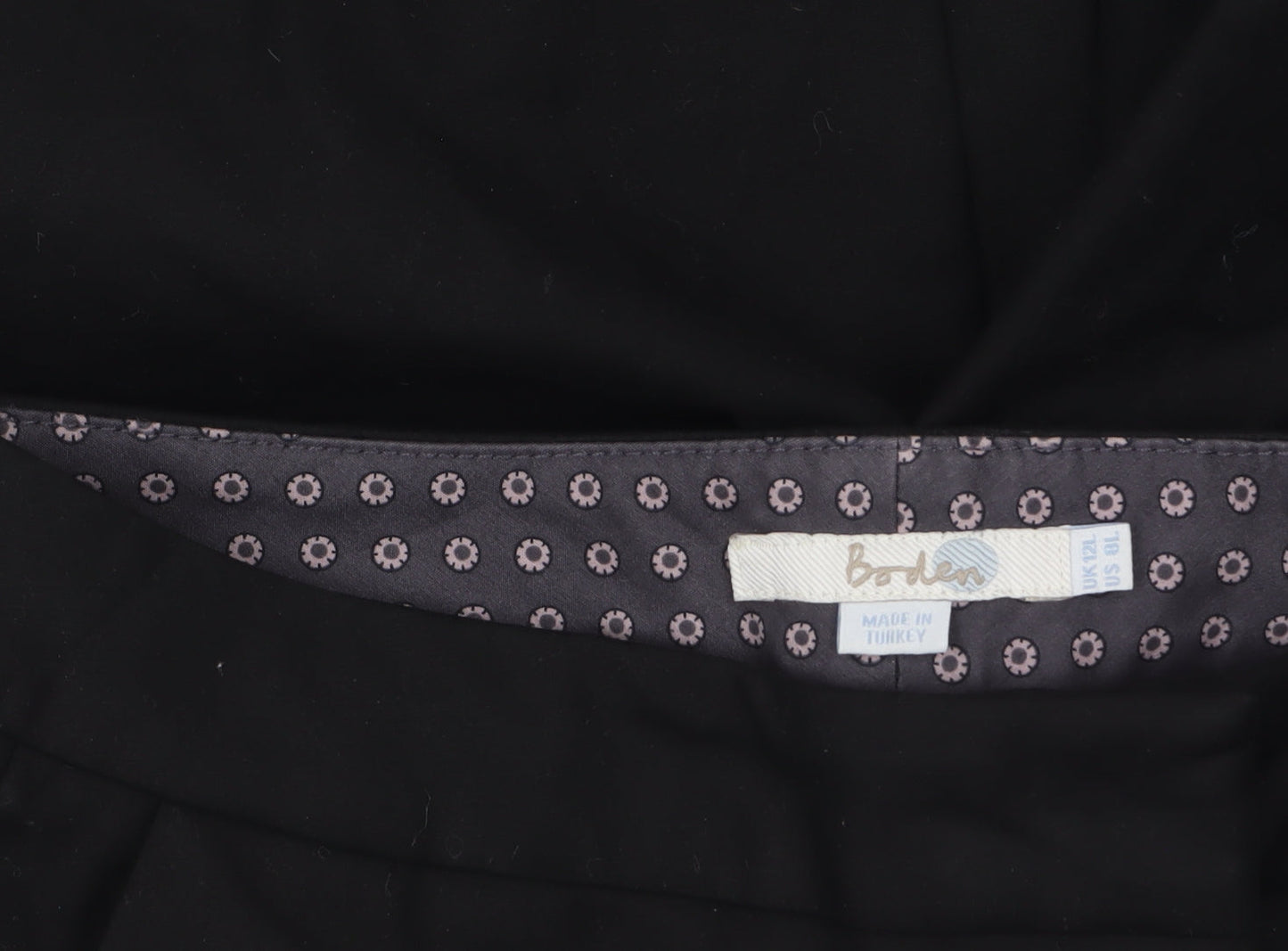 Womens UK Size 12 Boden Regular Fit Dress Pants Black Trousers