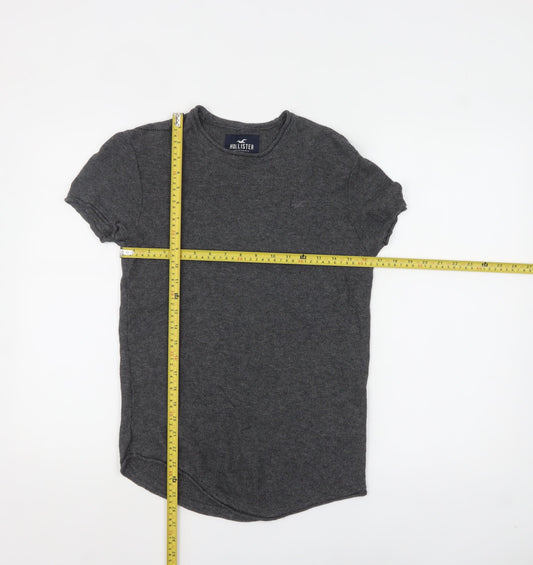 Womens UK Size S Hollister Grey Basic T-Shirt