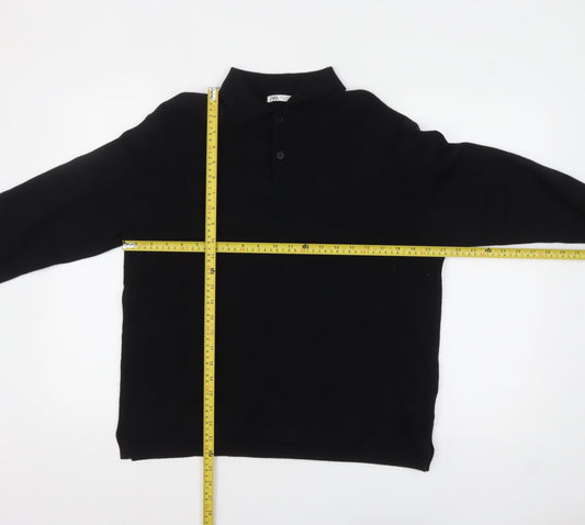 Womens UK Size 12 Zara Black Henley Jumper
