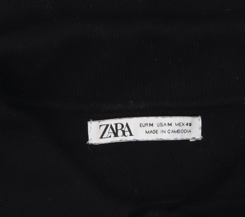Womens UK Size 12 Zara Black Henley Jumper