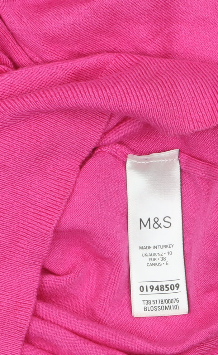 Womens UK Size 10 Marks and Spencer Pink Pullover Jumper