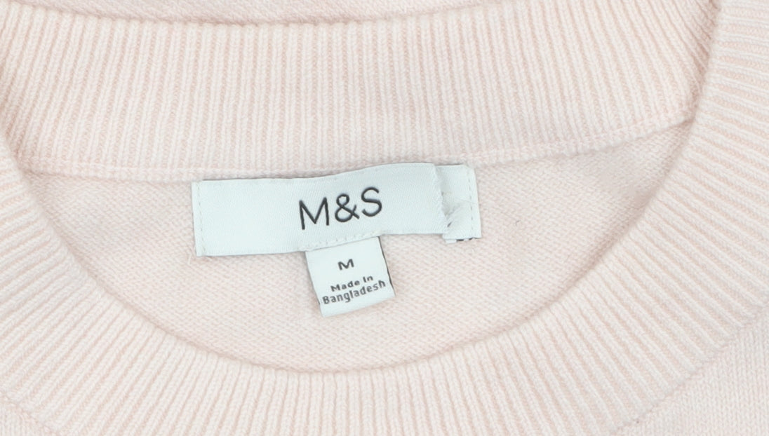 Womens UK Size M Marks and Spencer Pink Pullover Jumper