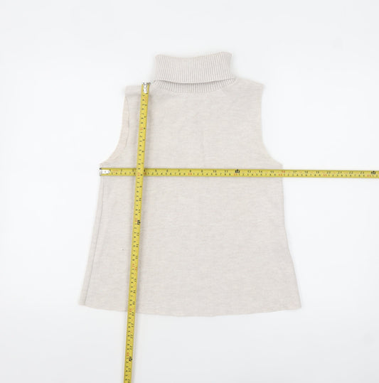 Womens UK Size S Zara Beige Basic Tank