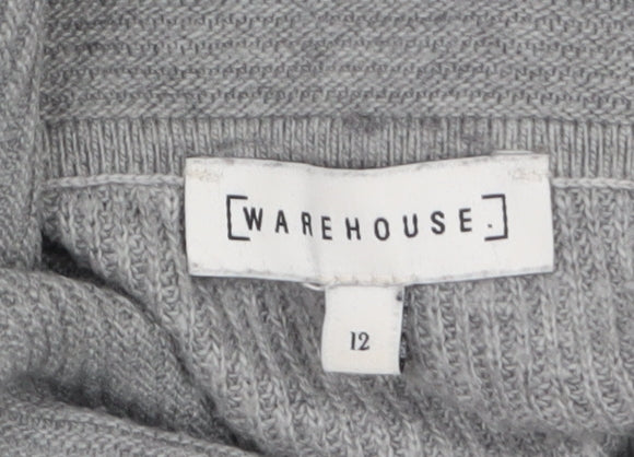 Womens UK Size 12 Warehouse Grey Pullover Jumper
