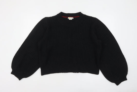 Boden Women's Black Chunky Knit Crew Neck Pullover Jumper Size L