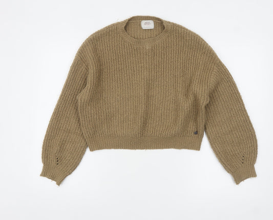 Womens UK Size XS Pull & Bear Beige Pullover Jumper