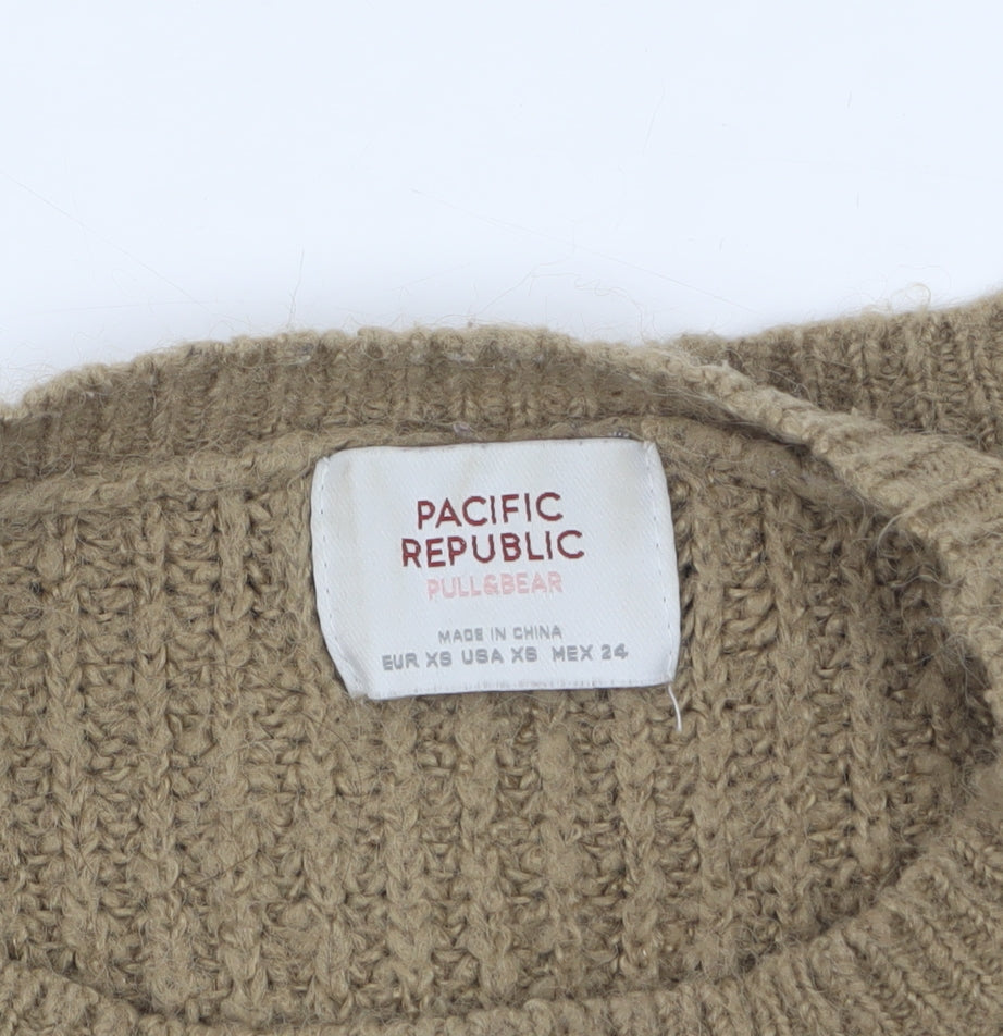 Womens UK Size XS Pull & Bear Beige Pullover Jumper