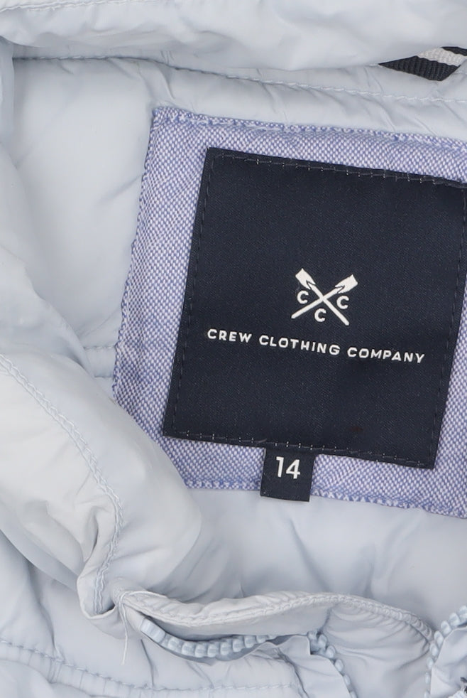 Crew Clothing Women’s Blue Puffer Waistcoat Size 14 Zip Lightweight Gilet