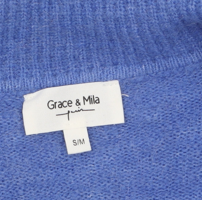 Womens UK Size S Grace & Mila Blue Pullover Jumper
