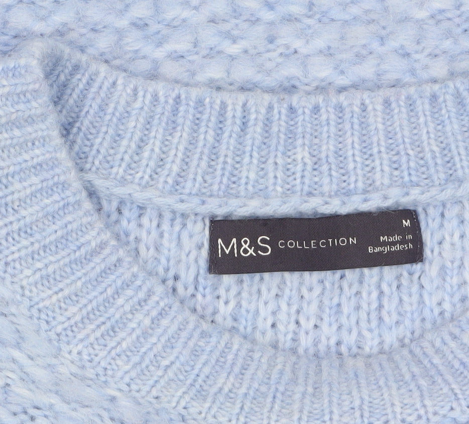 Marks and Spencer Women’s Blue Chunky Knit Crew Neck Jumper M