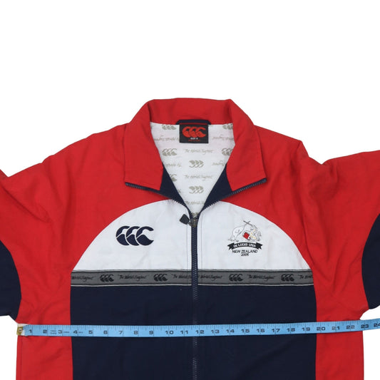 Canterbury Men's Red Navy Track Jacket Small Rugby Windbreaker
