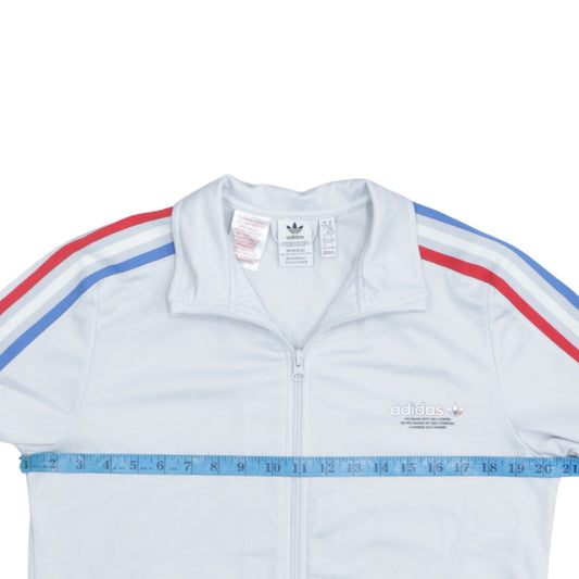 adidas Boys White 15-16 Years Track Jacket Full Zip Polyester Activewear