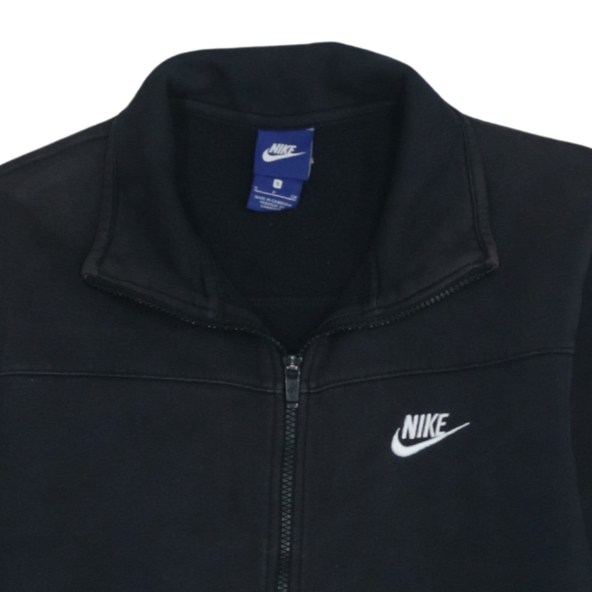 Nike Womens Black Full Zip Track Jacket Size S Cotton Blend