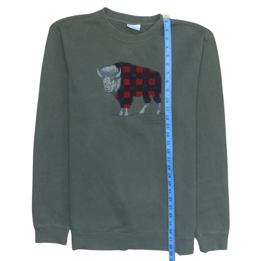 Mens UK Size L Columbia Green Pullover Sweatshirt