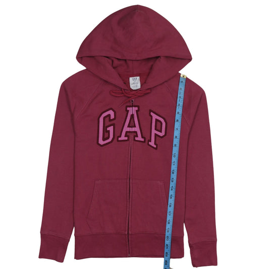 Womens UK Size XS Gap Red Full Zip Hoodie