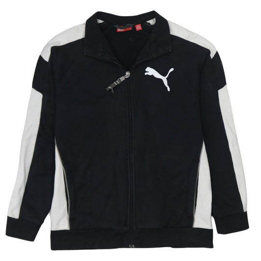 Additional front view of Puma Teens Black Full Zip Sports Sweatshirt L