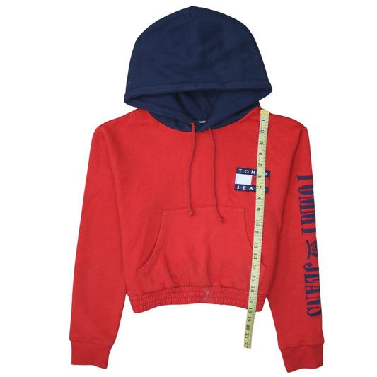 Womens UK Size M Tommy Jeans Red Pullover Hoodie