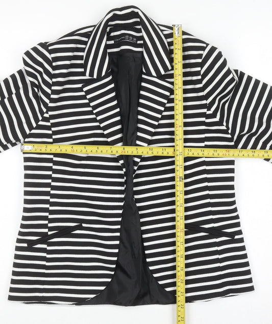 Atmosphere Women’s Black White Striped Blazer Size 10