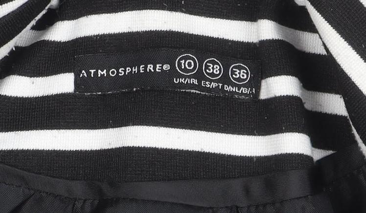 Additional view of Atmosphere Women’s Black White Striped Blazer, size UK 10