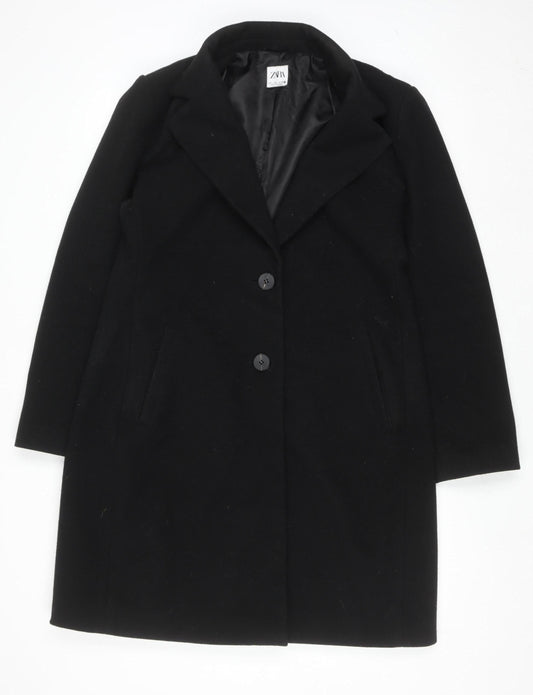 Womens UK Size L Zara Black Overcoat