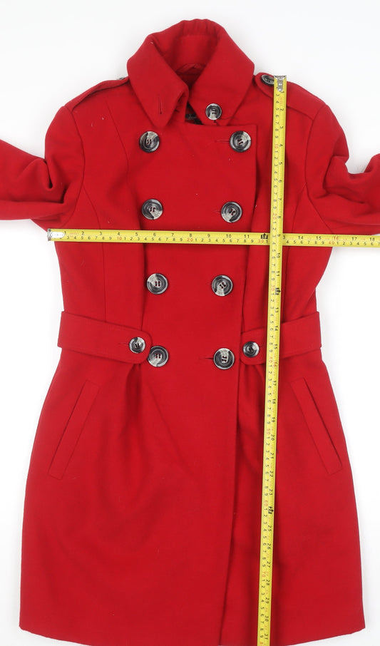 Womens UK Size 6 NEXT Red Pea Coat