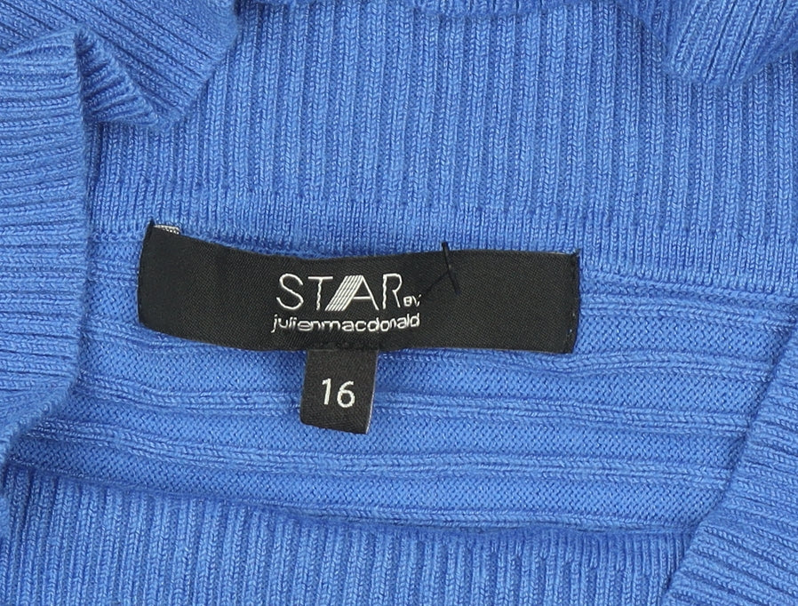 Womens UK Size 16 Star by Julien Macdonald Blue Pullover Jumper