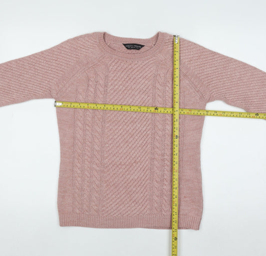 Dorothy Perkins Women's Pink Cable-Knit Acrylic Jumper Size 12