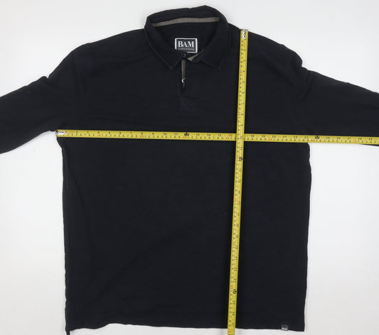 BAM Men's Black XL Long Sleeve Collared Casual Shirt