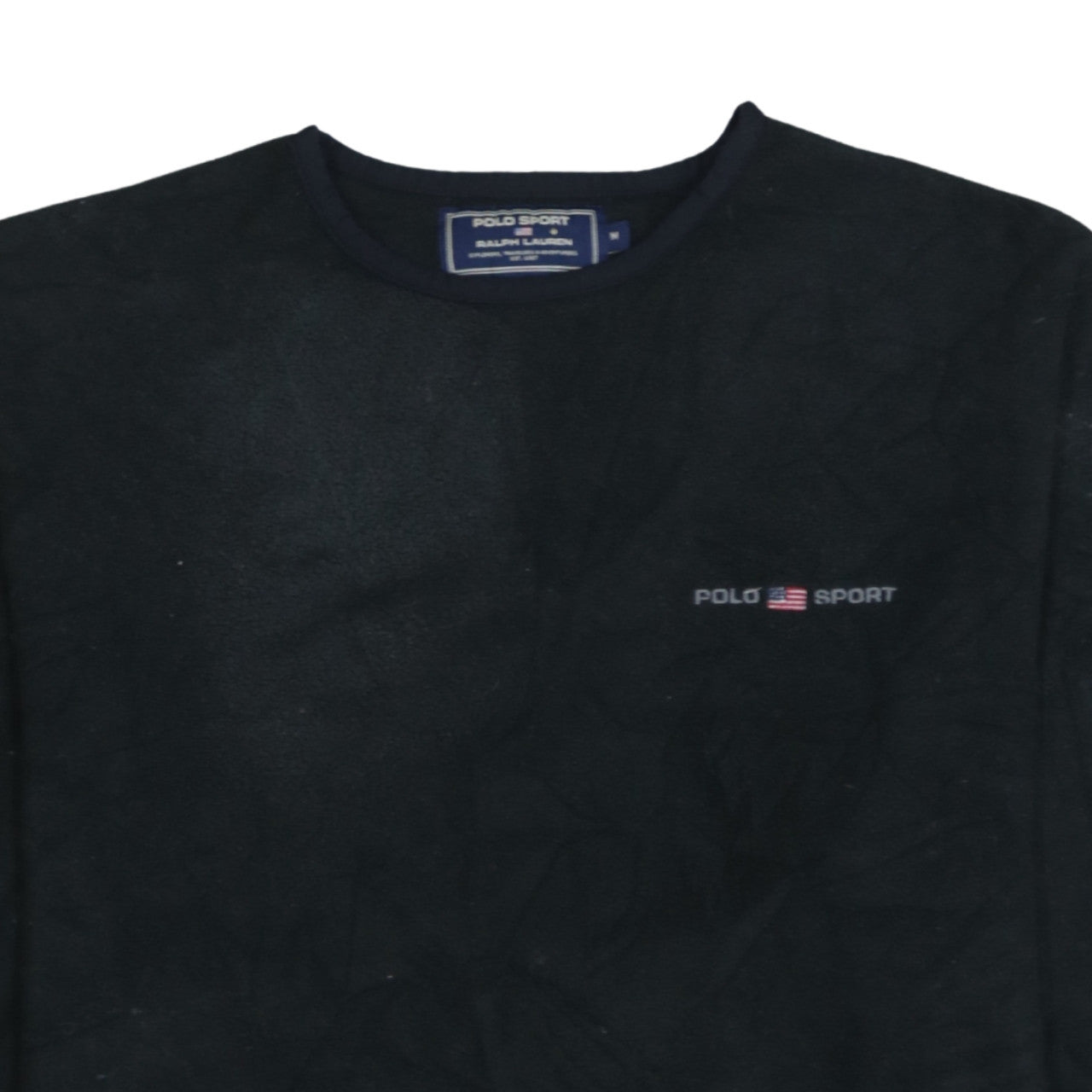 Mens UK Size M Polo Sport Ralph Lauren Black Pullover Sweatshirt