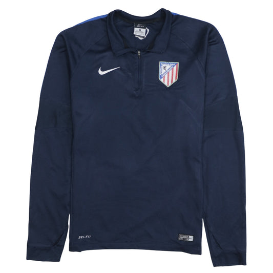 Nike Men Blue Dri-Fit 1/4 Zip Football Training Top Size S