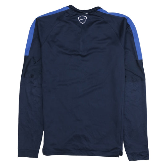 Nike Men Blue Dri-Fit 1/4 Zip Football Training Top Size S