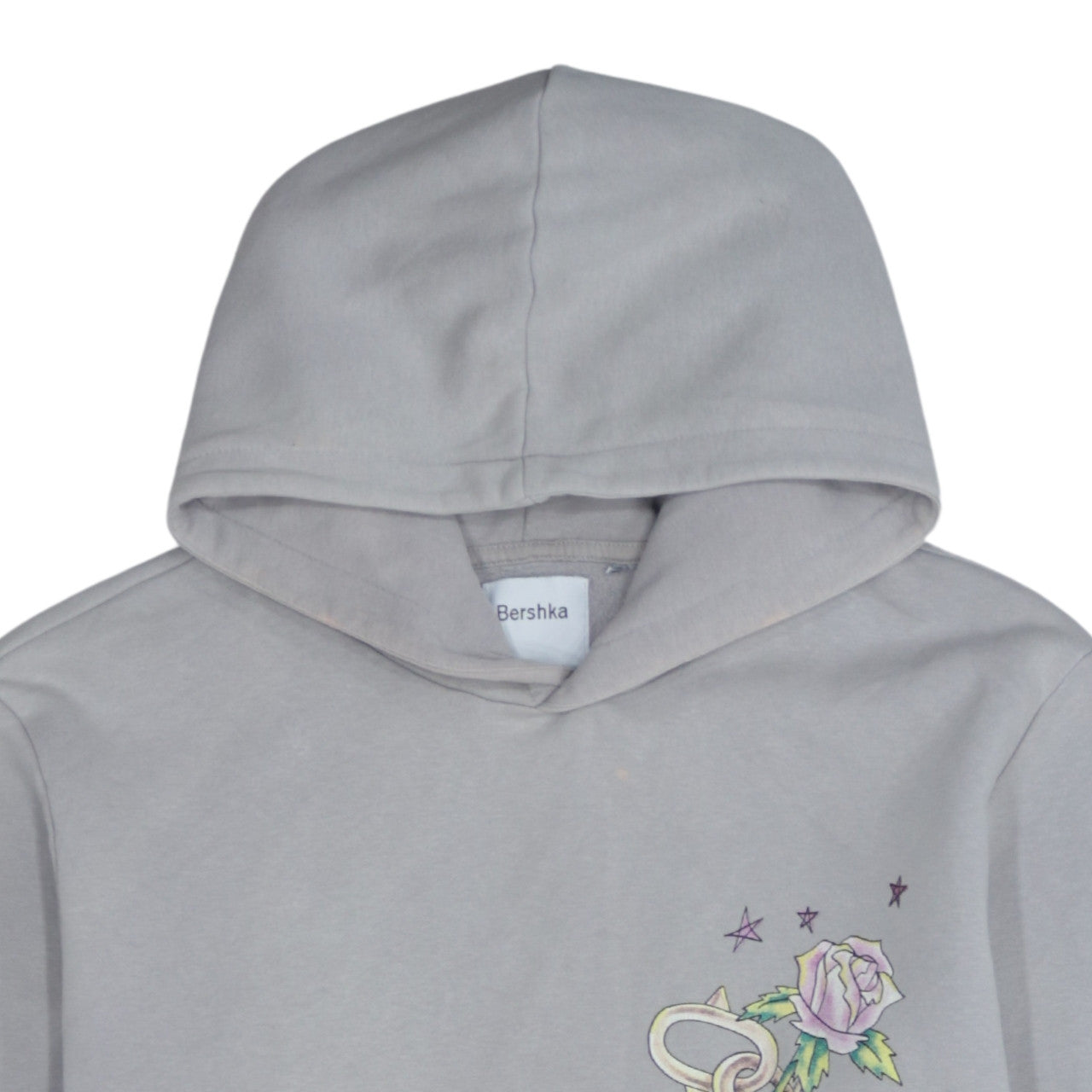 Mens UK Size L Bershka Grey Pullover Hoodie