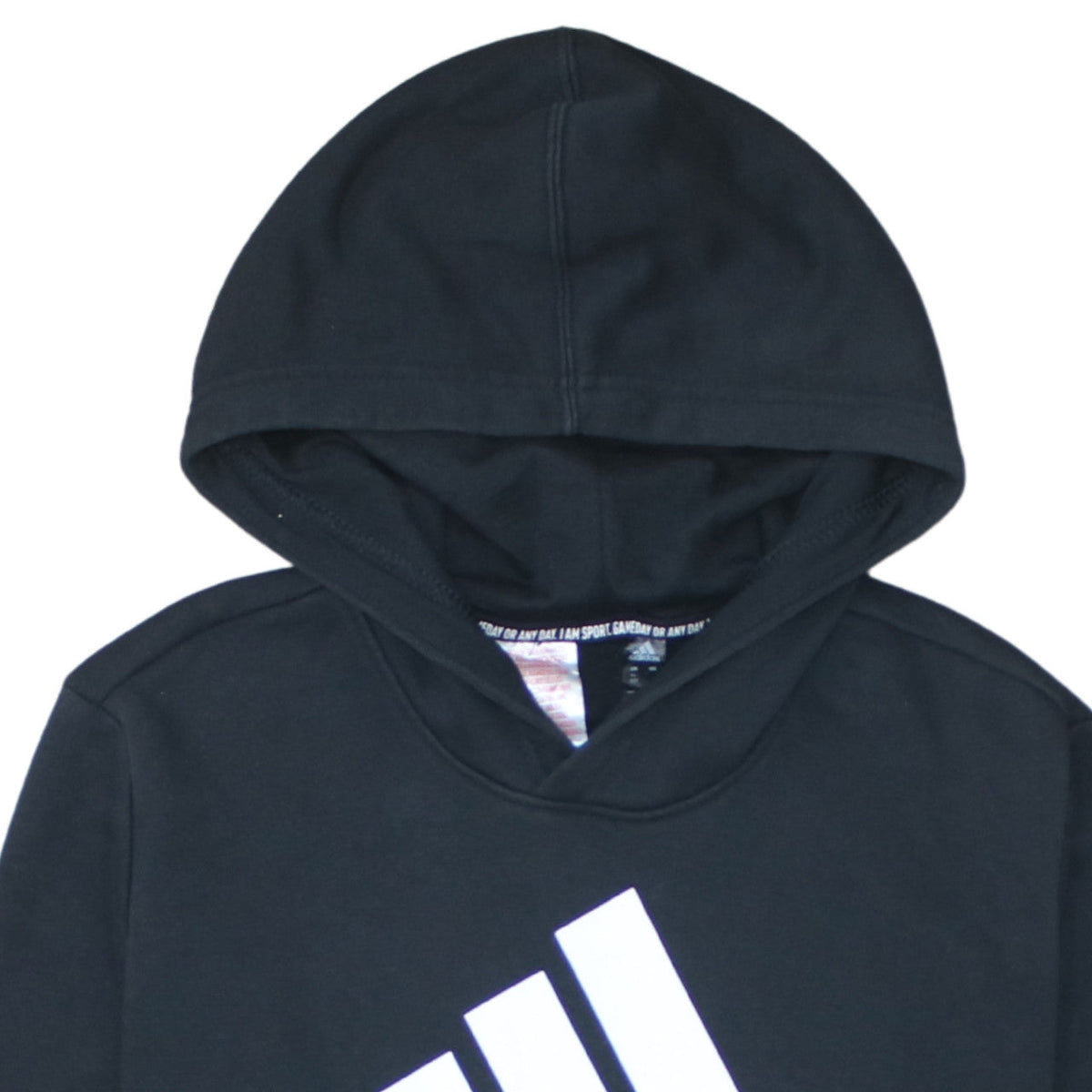 Additional view of Adidas boys’ black pullover hoodie 14 years logo sportswear hooded jumper