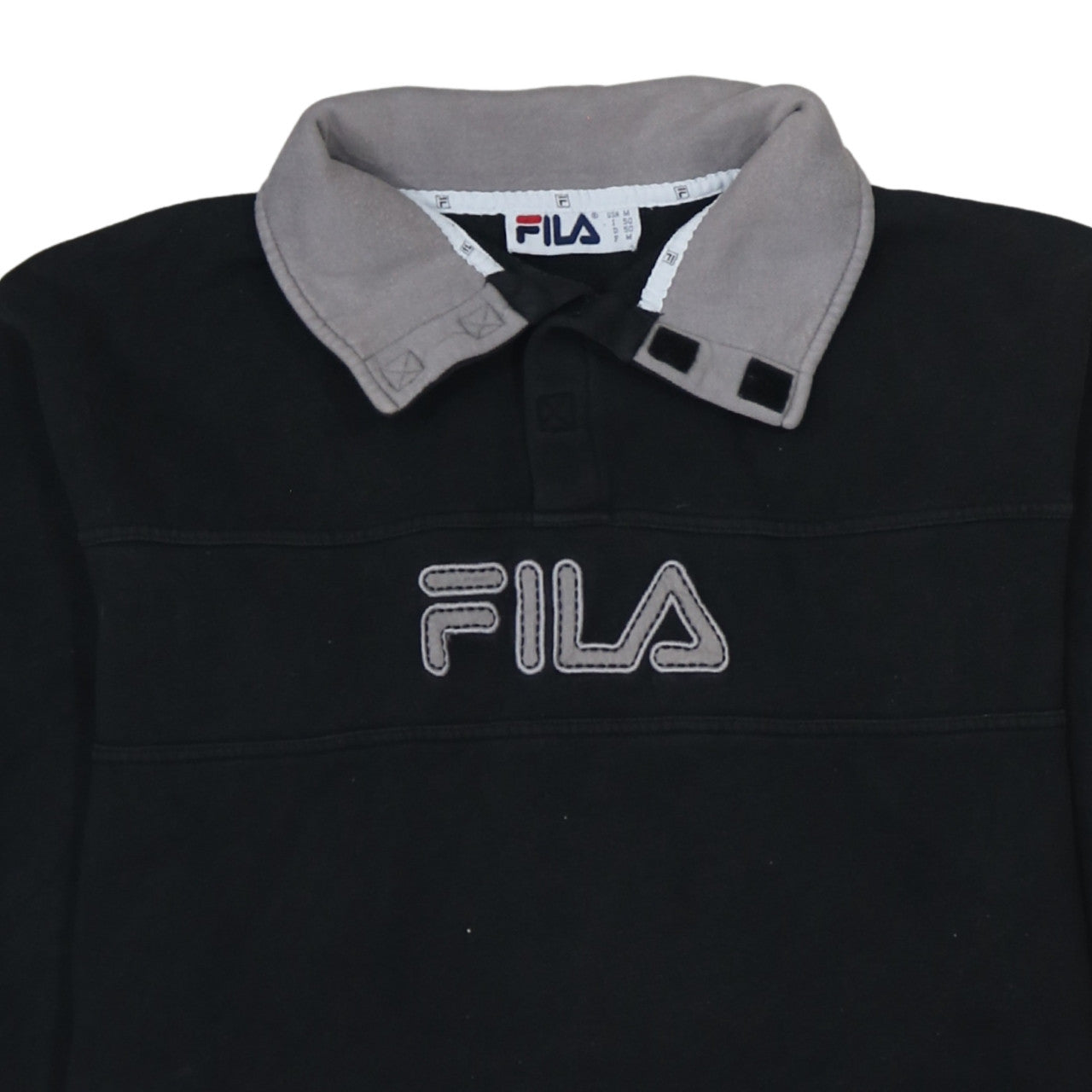 Mens UK Size M FILA Black Henley Sweatshirt