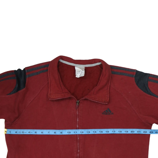Mens UK Size L adidas Red Full Zip Sweatshirt