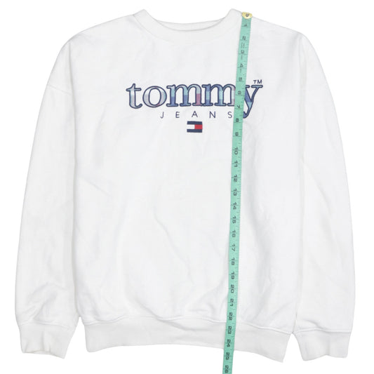 Mens UK Size XS Tommy Jeans White Pullover Sweatshirt