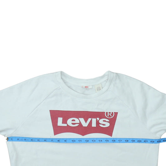 Womens UK Size M Levi's White Pullover Sweatshirt