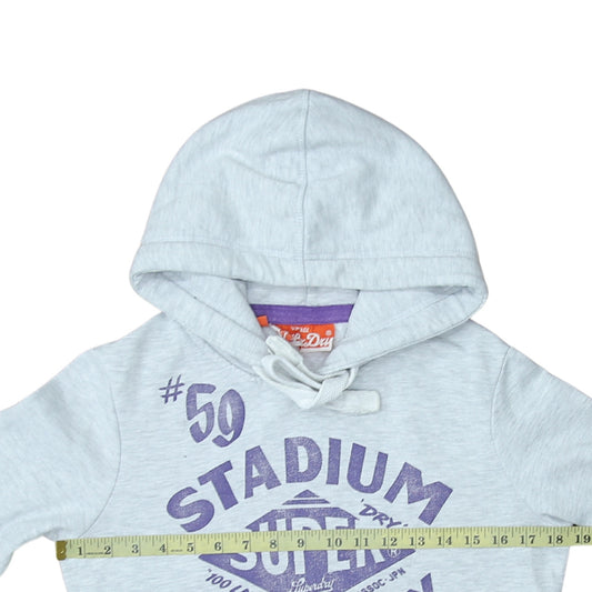 Womens UK Size XS Superdry Grey Pullover Hoodie