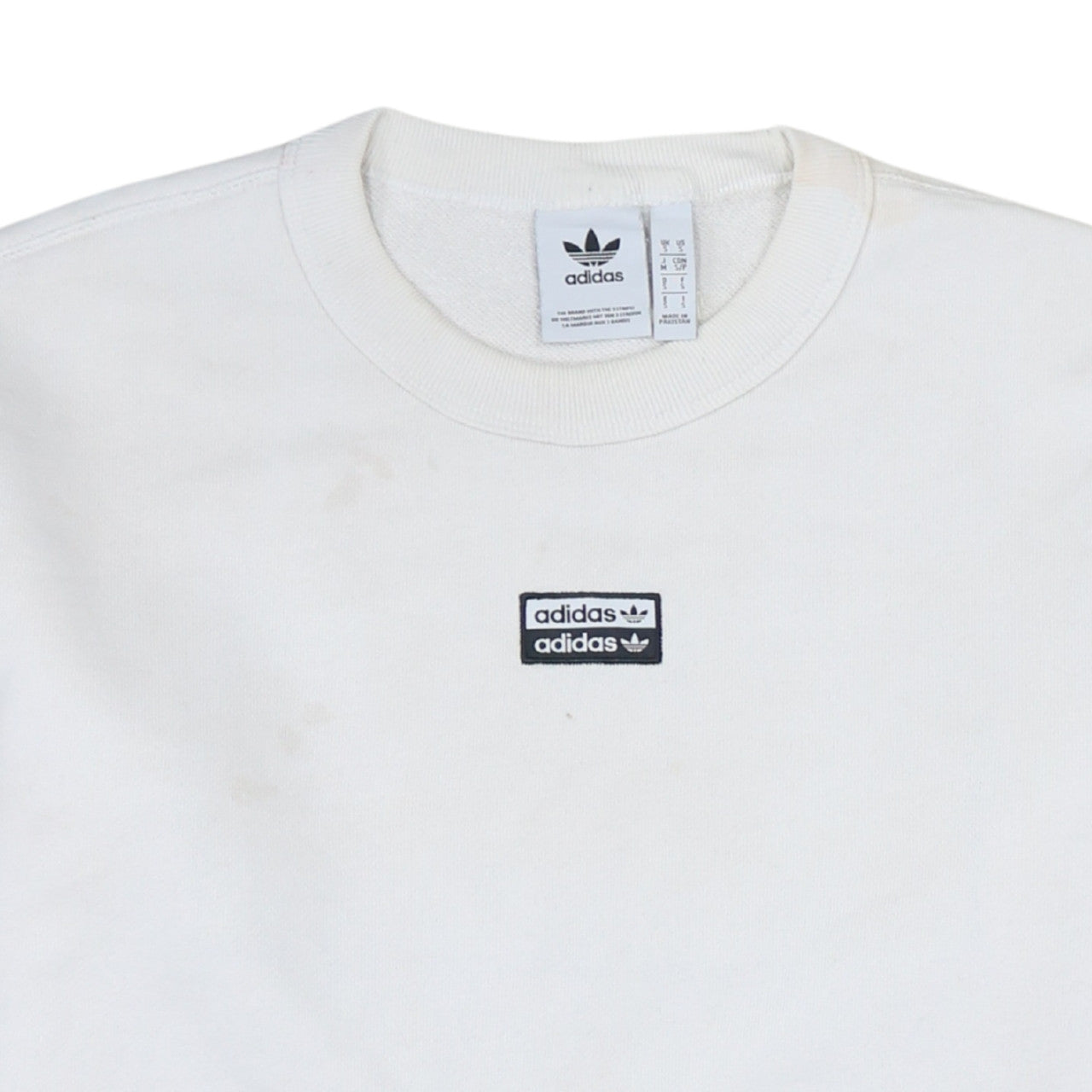 Mens UK Size S adidas White Pullover Sweatshirt