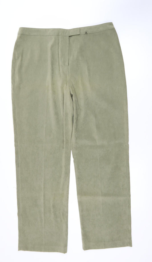 Womens UK Size 18 George Regular Fit Casual Workwear Green Trousers