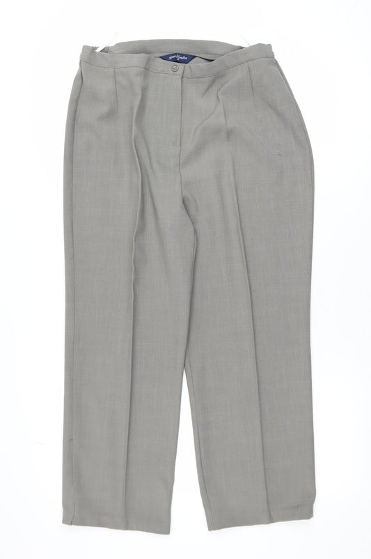 Womens UK Size 12 Sarah Hamilton Regular Fit Business Casual Workwear Grey Trous