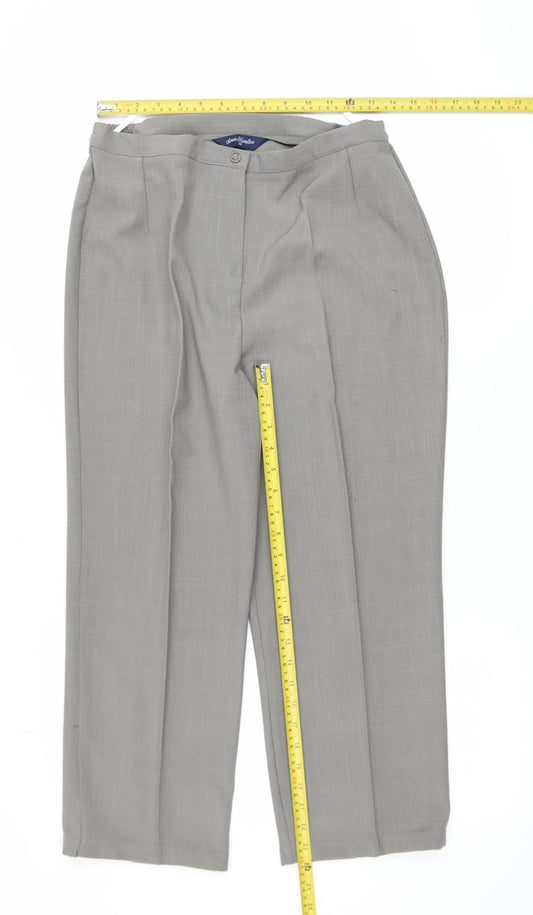 Womens UK Size 12 Sarah Hamilton Regular Fit Business Casual Workwear Grey Trous