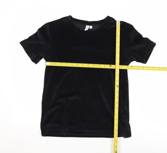 & Other Stories Women’s Black Velvet Short Sleeve T-Shirt Size 6