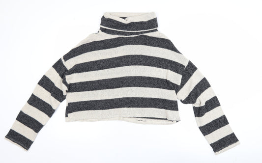 Womens UK Size L Pull&Bear Grey Pullover Jumper
