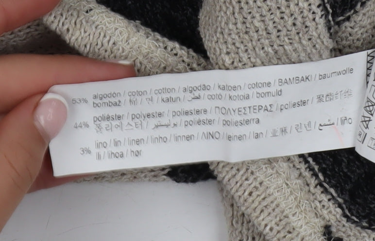 Womens UK Size L Pull&Bear Grey Pullover Jumper
