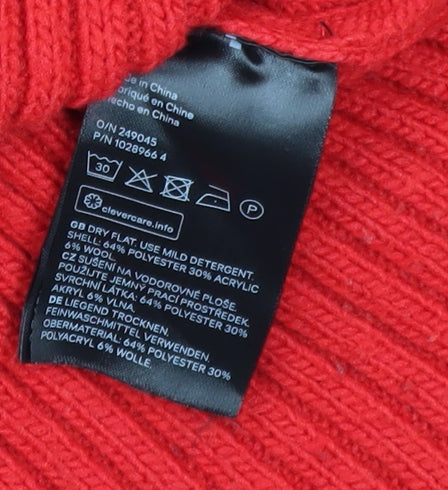 Womens UK Size S H&M Red Pullover Jumper